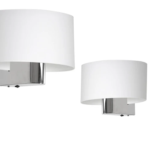 Lampa ścienna kinkiet CASINO ML6371 Milagro Metal + Tkanina Biel / Chrom