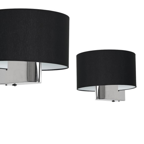 Lampa ścienna kinkiet CASINO ML6377 Milagro Metal + Tkanina Czerń / Chrom