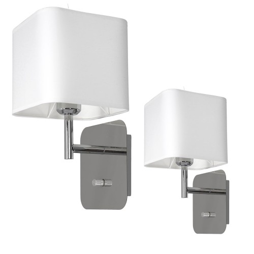 Lampa ścienna kinkiet NAPOLI ML6359 Milagro 1xE27 60W Metal + Tkanina Biel / Chrom