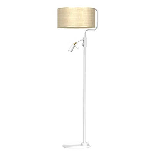 Lampa stojąca podłogowa MARSHAL MLP7492 Milagro 1xE27 + 1x mini GU10 Metal + Drewno + Rattan Biel / Rattan