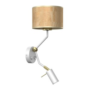 Lampa ścienna kinkiet CORK MLP7516 Milagro 1xE27 + 1x mini GU10 Metal + Korek Biel / Korek