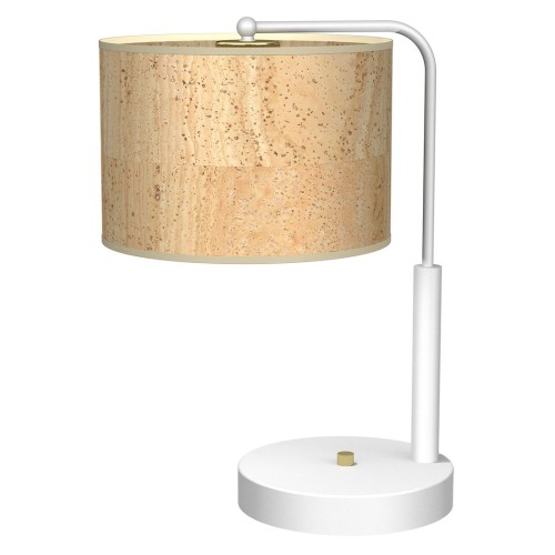 Lampa stojąca stołowa CORK MLP7524 Milagro 1xE27 Metal + Drewno + Korek Biel / Korek