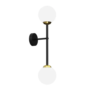 Lampa ścienna kinkiet POP MLP7843 Milagro 2xE14 Metal + Szkło Czarny / Złoty