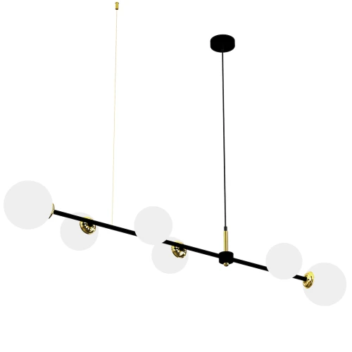 Lampa wisząca POP MLP7846 Milagro 6xE14 Metal + Szkło Czarny / Złoty