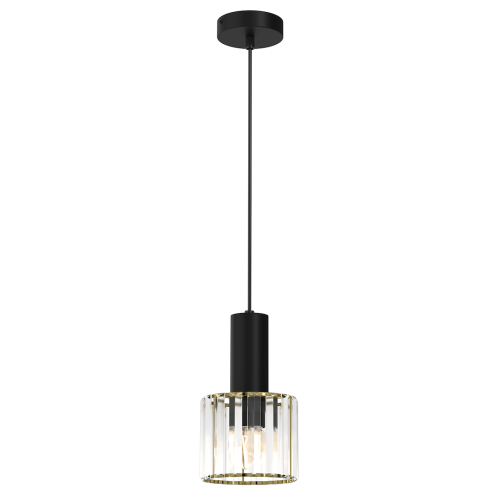 Lampa wisząca CRISTAL MLP8360 Milagro 1xE27 60W Szkło + Metal + Plastik Czarny / Złoty