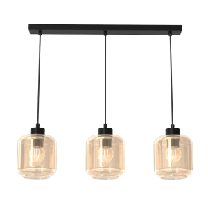 Lampa wisząca SOMBRA MLP8371 Milagro 3xE27 60W Szkło + Metal + Plastik Czarny