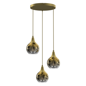 Lampa wisząca PALLA MLP8403 Milagro 3xE27 60W Szkło + Metal + Plastik Złoty