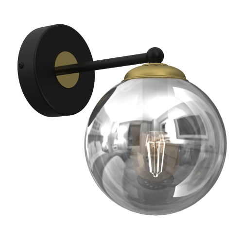 Lampa ścienna kinkiet REFLEX MLP8412 Milagro 1xE14 40W Szkło + Metal + Plastik Czarny