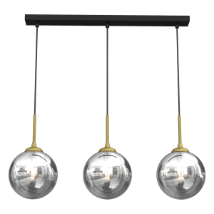 Lampa wisząca REFLEX MLP8415 Milagro 3xE14 40W Szkło + Metal + Plastik Czarny / Złoty