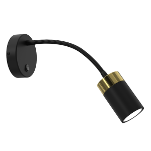 Lampa ścienna kinkiet JOKER FLEX MLP8536 Milagro 8W LED Metal + Plastik Czarny/Złoty