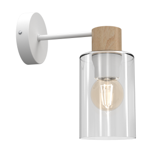 Lampa ścienna kinkiet MADERA MLP8553 Milagro 1xE27 max 60W Metal + Szkło + Drewno Biały