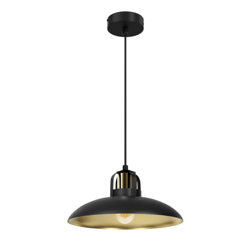 Lampa wisząca FELIX MLP8906 Milagro 1xE27 60W Metal + Plastik Czarny / Złoty