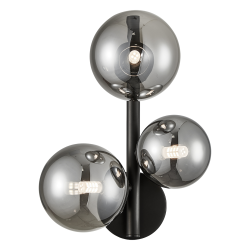 Lampa ścienna kinkiet MILA ML0336 Milagro 3xG9 max 9W LED Metal + Szkło Czarny