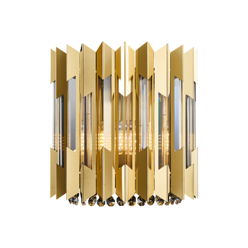 Lampa ścienna kinkiet RITZ ML0397 Milagro 2xE14 max 40W LED Metal + Kryształ Złoty