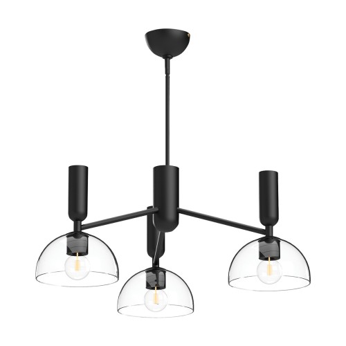 Lampa wisząca Żyrandol Jude ALM-JUDE3-MB-CL Elstead Lighting 3xE27 60W Stal, szkło przezroczyste Czarny