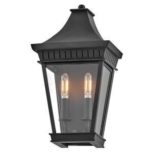 Lampa zewnętrzna Latarnia naścienna Chapel Hill HK-CHAPEL-HILL7-MB Elstead Lighting 2xE14 40W Aluminium, szkło przezroczyste Czarny