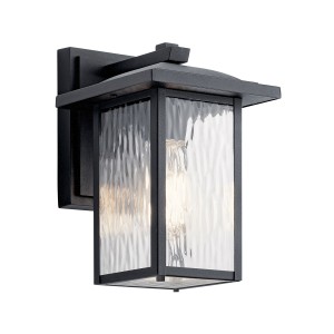 Lampa zewnętrzna Mała latarnia naścienna Cappanna KL-CAPPANNA-S-BKT Elstead Lighting 1xE27  60W Aluminium, przezroczyste szkło o strukturze wodnej Czarny
