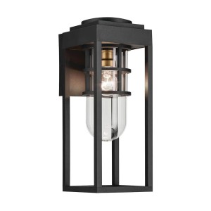 Lampa zewnętrzna Średnia latarnia naścienna Hone KL-HONE-M-BKT Elstead Lighting 1xE27 60W Kompozyt odporny na warunki atmosferyczne, szkło przezroczyste Czarny