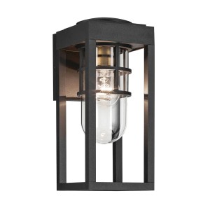Lampa zewnętrzna Mała latarnia naścienna Hone KL-HONE-S-BKT Elstead Lighting 1xE27 60W Kompozyt odporny na warunki atmosferyczne, szkło przezroczyste Czarny
