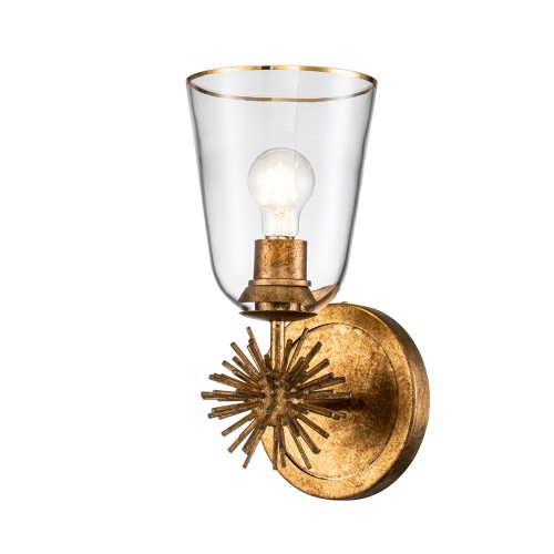 Lampa ścienna Kinkiet Staring STARING-1WB-DG-CLEAR Elstead Lighting 1xE27 40W Stal, szkło przezroczyste Złoty