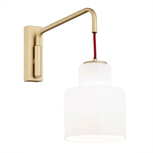 Kinkiet Diuna 8372 Argon 1xE27 15W Szkło/ Stal Lakierowana, Opal/ Złoty