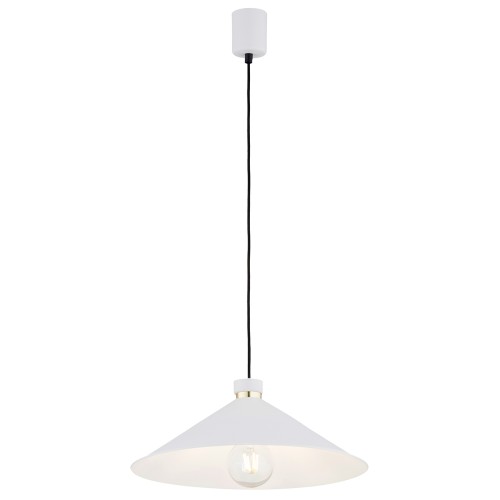 Lampa Wisząca Nashville 4693 Argon 1xE27 15W Stal Lakierowana/ Stal Mosiądzowana, Biały/Mosiądz