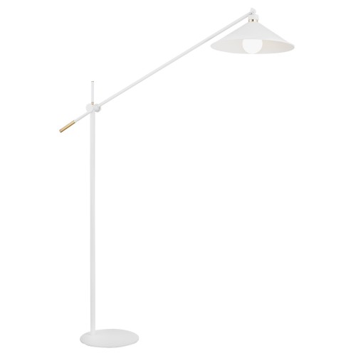 Lampa Podłogowa Nashville 4731 Argon 1xE27 15W Stal Lakierowana/ Stal Mosiądzowana, Biały/Mosiądz