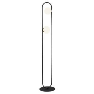 Lampa stojąca podłogowa Salerno 8038 Argon 1xE27 15W Szkło Kryształowe/ Stal Mosiądzowana, Transparentny/ Mosiądz