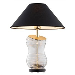Lampa Stołowa Veneto 8037 Argon 1xE27 15W Szkło Kryształowe/ Stal Lakierowana, Czarny