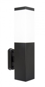 Lampa elewacyjna kinkiet Inox Kwadratowa Black SS802-A BL  SU-MA E27, 1 x 40 W, 230 V Czarny