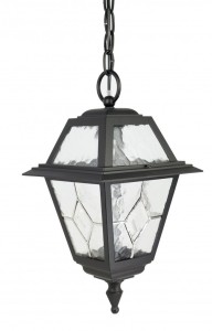 Lampa zewnętrzna latarnia wisząca Witraż K 1018/1/N SU-MA E27, 1 x 60 W, 230 V Czarny, patyna