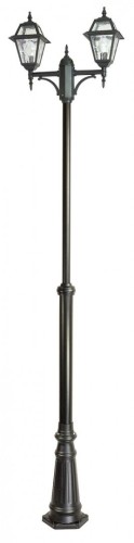 Lampa stojąca latarnia podwójna Witraż OGMWN 2 N SU-MA E27, 2 x 60 W, 230 V Czarny, patyna