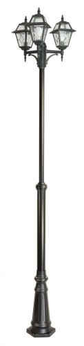 Lampa stojąca latarnia potrójna Witraż OGMWN 3 N SU-MA E27, 3 x 60 W, 230 V Czarny, patyna
