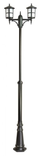 Lampa ogrodowa latarnia parkowa podwójna CORDOBA II OGMWN 2 TD SU-MA E27, 2 x 60 W, 230 V Czarny, patyna