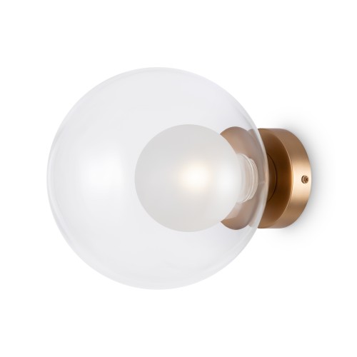 Lampa ścienna kinkiet Basic form MOD521WL-01G3 Maytoni G9x20W Metal/Szkło Złoto/Przezroczyste i białe