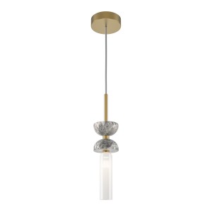 Lampa wisząca Kyoto MOD178PL-01GR Maytoni G9x28W Metal i marmur/Szkło Złoto i szarość/Biały