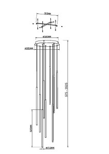 Lampa wisząca Light stick MOD236PL-L54BS3K Maytoni LEDx46W Aluminium/Akryl Mosiądz/Biały