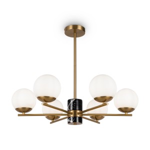 Lampa wisząca Marble MOD187PL-06BS Maytoni E27x60W Metal/Szkło Mosiądz/Biały