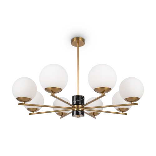 Lampa wisząca Marble MOD187PL-08BS Maytoni E27x60W Metal/Szkło Mosiądz/Biały