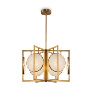 Lampa wisząca Marmo MOD099PL-06G Maytoni E14x40W Metal/Alabaster Mosiądz/Biały