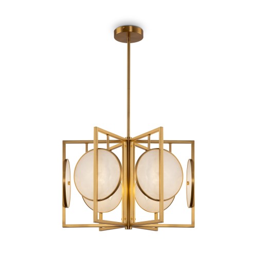 Lampa wisząca Marmo MOD099PL-06G Maytoni E14x40W Metal/Alabaster Mosiądz/Biały