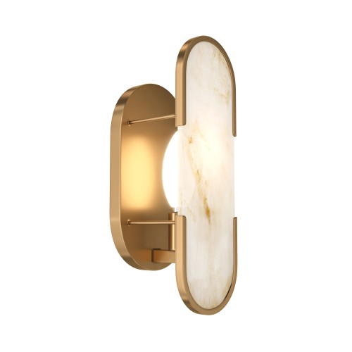 Lampa ścienna kinkiet Marmo MOD099WL-01G3 Maytoni E14x40W Metal/Alabaster Mosiądz/Biały