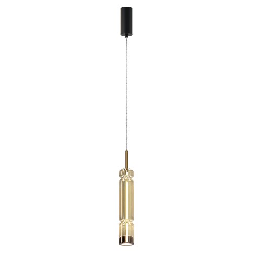 Lampa wisząca Ordo MOD272PL-L12BS3K1 Maytoni LEDx8W Metal/Szkło Czarny/Koniakowy