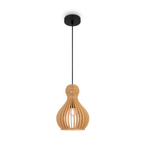 Lampa wisząca Roots MOD192PL-01W Maytoni E27x40W Metal/Drewno Czarny/Beżowy