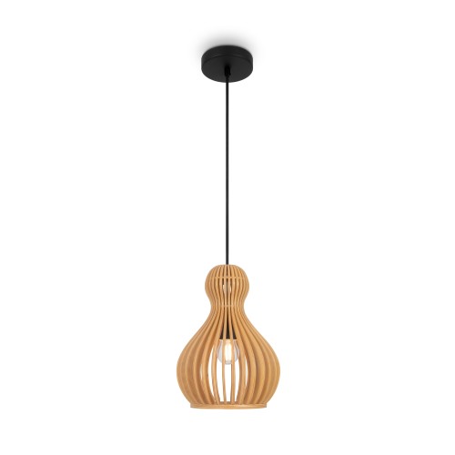 Lampa wisząca Roots MOD192PL-01W Maytoni E27x40W Metal/Drewno Czarny/Beżowy