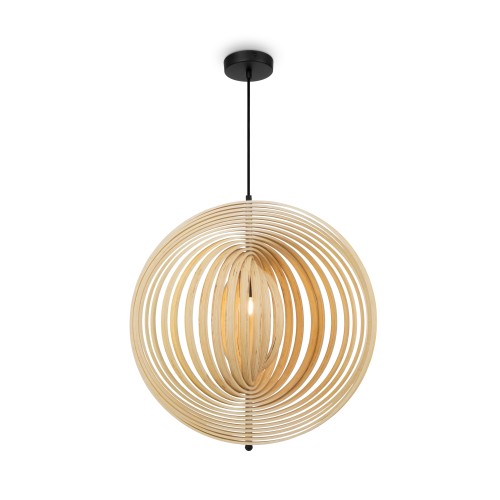 Lampa wisząca Roots MOD197PL-01W2 Maytoni E27x40W Metal/Drewno Czarny/Beżowy