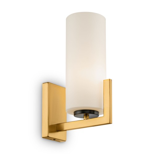 Lampa ścienna kinkiet Fortano MOD089WL-01BS Maytoni E27x40W Metal/Szkło Czerń i mosiądz/Biały