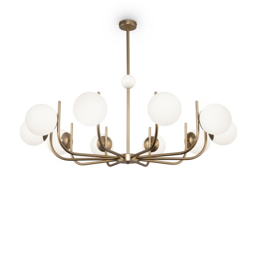 Lampa wisząca Rendez-vous MOD109PL-10BS Maytoni E14x40W Metal/Szkło Mosiądz/Biały
