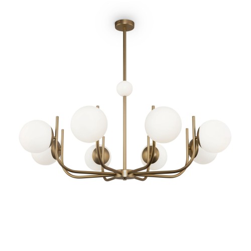 Lampa wisząca Rendez-vous MOD109PL-08BS Maytoni E14x40W Metal/Szkło Mosiądz/Biały
