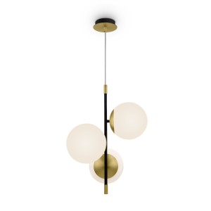 Lampa wisząca Nostalgia MOD048PL-03G Maytoni E14x40W Metal/Szkło Czerń ze złotem/Biały